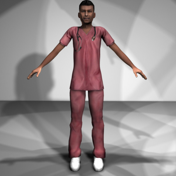 3d male characters model - Medical Personnel Collection Rigged - Men #1 by MasonMotion